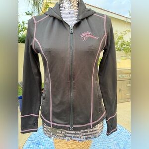 Harley-Davidson Women's Black Bomber Jacket with Pink Stitching